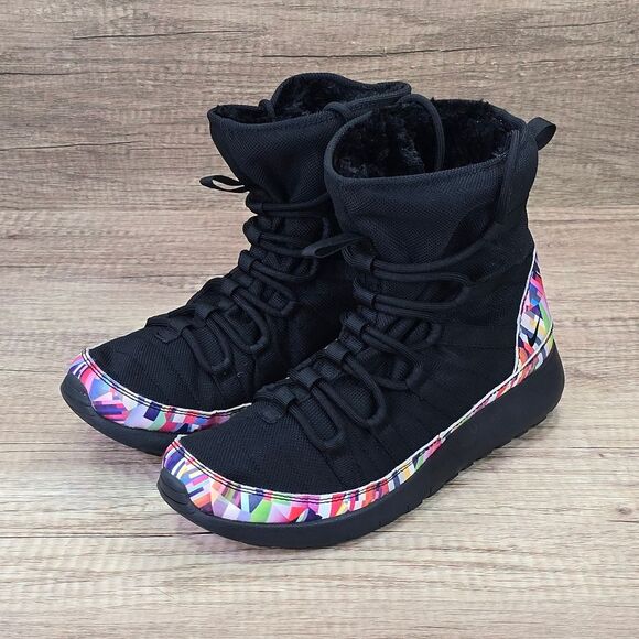 Nike Roshe One High Print GS Youth Size 5.5Y Women's Size 7 Black Lined Boots - Picture 9 of 9